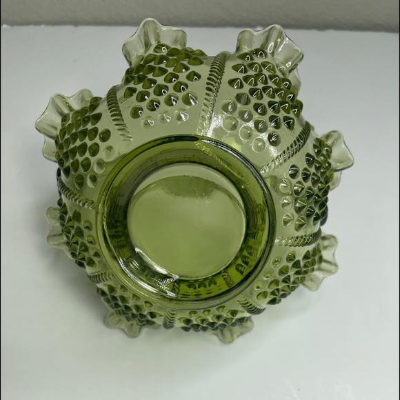 Fenton Accents Vintage Fenton Green Glass Hobnail Basket Poshmark